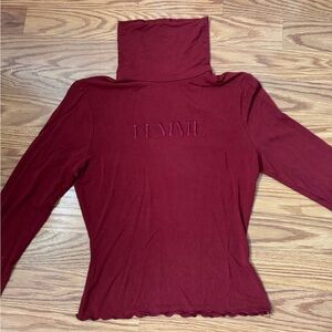 Forever 21 Maroon Long Sleeve fitted top